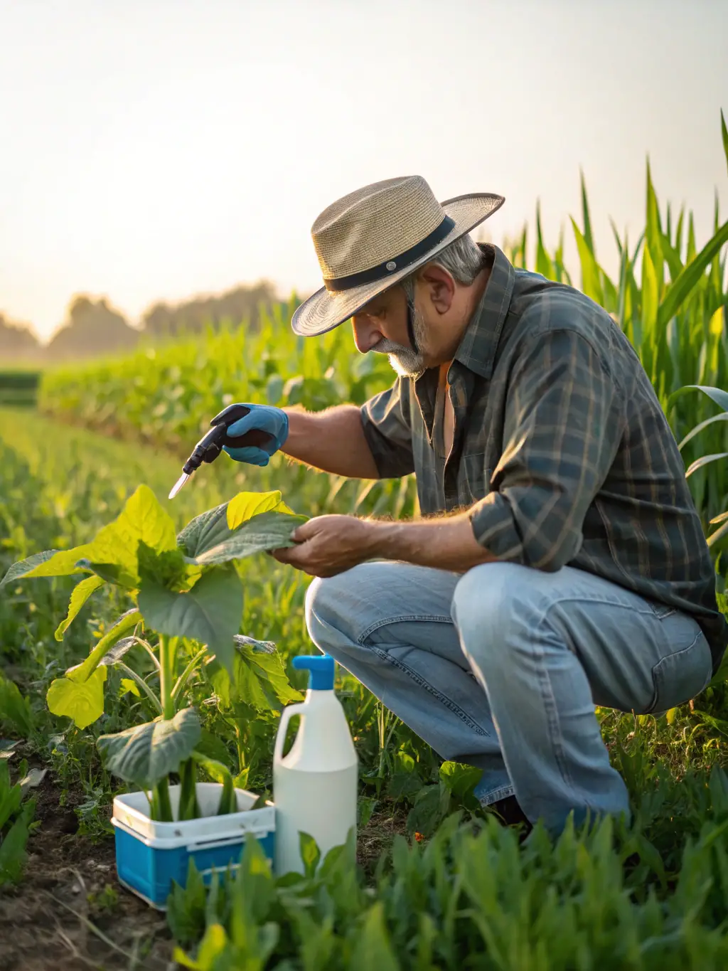A photograph illustrating pest control measures being implemented in a field, demonstrating the club's efforts to manage wildlife populations.